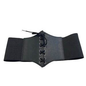 Black Butterfly Corset Belt Womens Medium (Sizes 6-8) Faux Leather Ren Goth